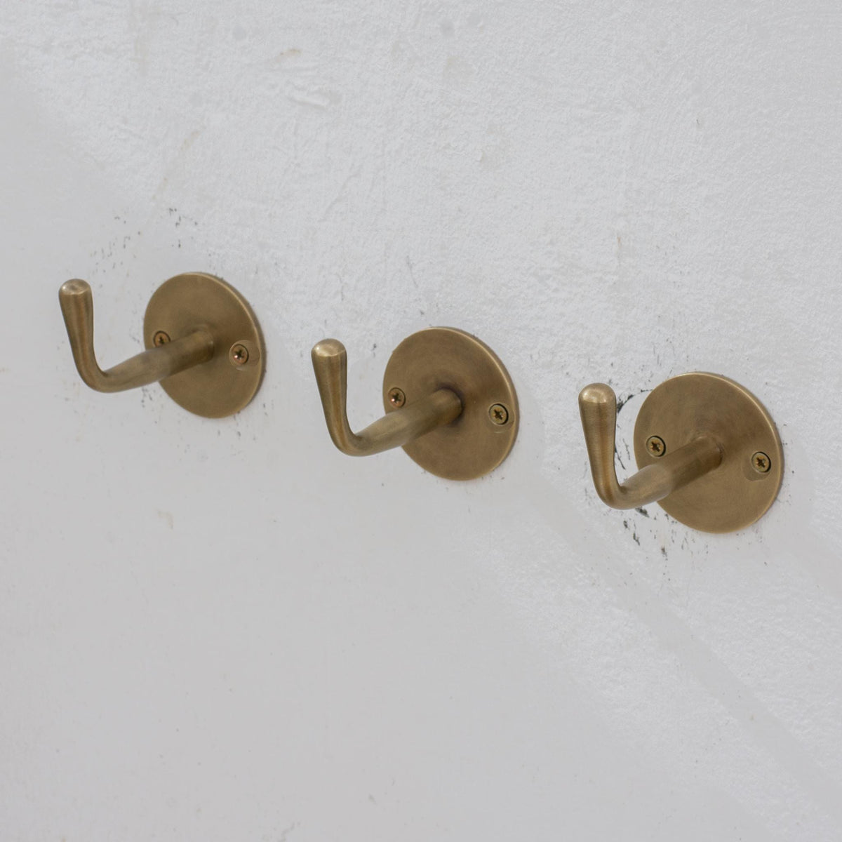 Vintage Hooks Set, Solid Brass Robe Hook, Heavy Duty Single Hook, Wall Mount Robe Hooks