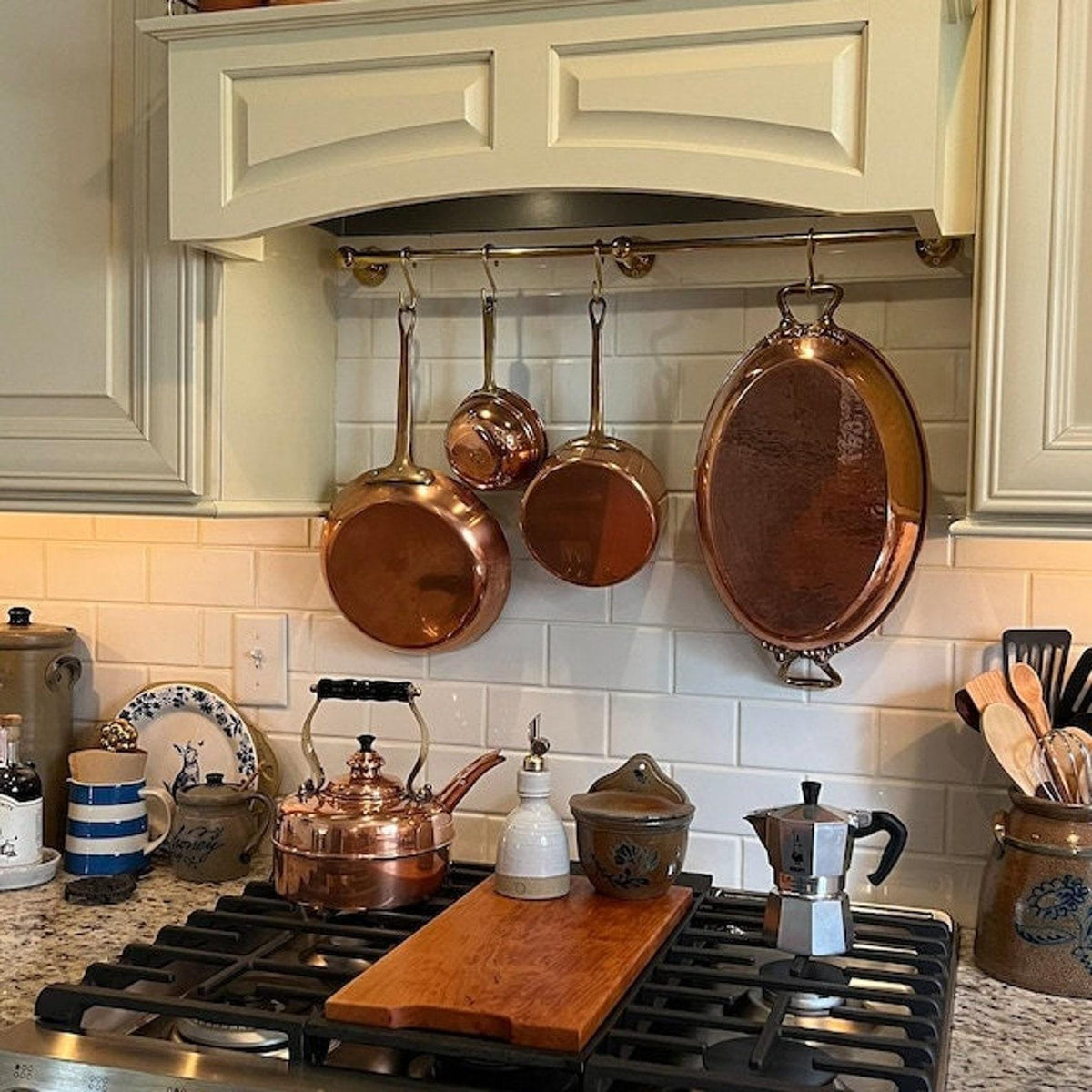 Unlacquered Brass Pot Rack With Removable S Hooks, Antique Brass Pot Rail, Brass Kitchen Rail, Brasspure Kitchen Hardwar