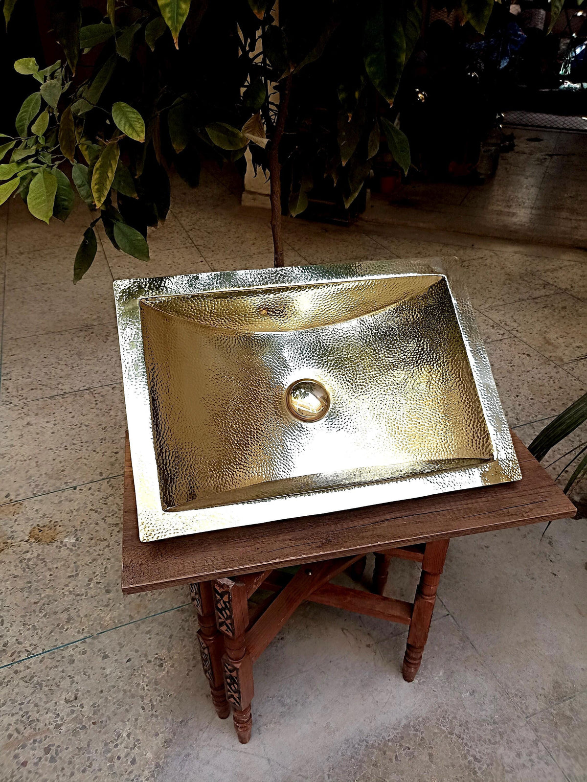 Handcrafted Hammered Brass Sink