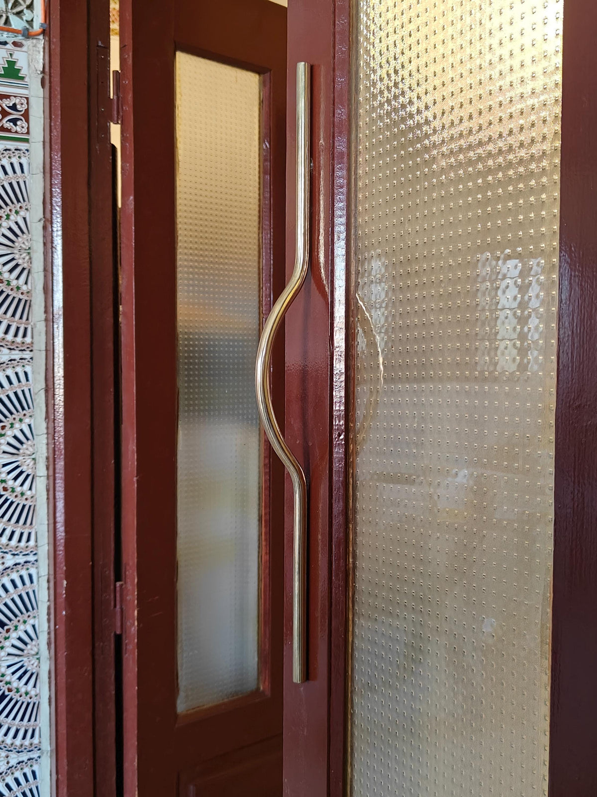 Unlacquered Brass Long Door Pull Handle, Modern Wave Entry Door Bar, Minimalist Wardrobe Pull, Luxury Barn Door Hardware