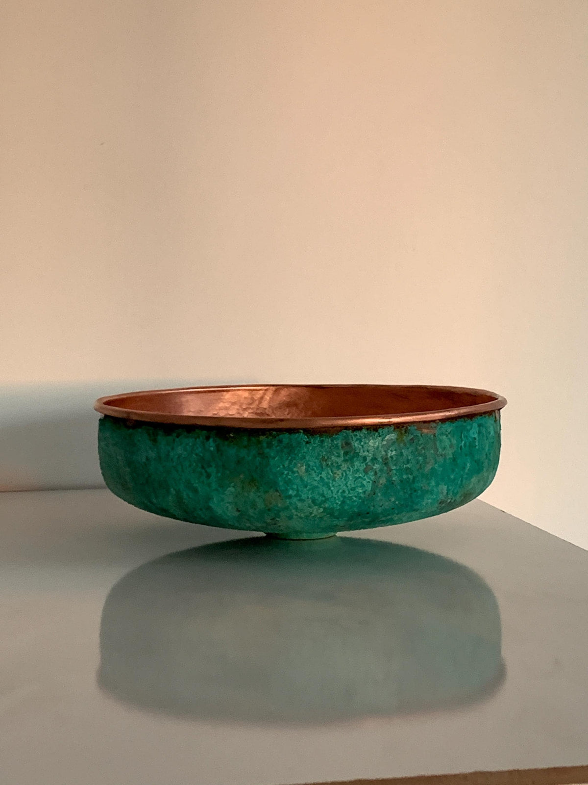 Oxidized Copper Bathroom Sink: Green Patina Washbasin, Includes Drain