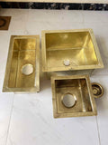 Rectangular Brass Kitchen Sink – Moroccan Hammered Farmhouse Basin Sink, Color, Copper or Brass