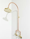 Vintage Copper Outdoor Shower System: Solid Copper Pipe, 8-inch Head