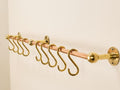 Antique Copper Pot Rack, Unlacquered Brass S Hooks for Pot Rail, Patina Copper Kitchen Pot Rail - Kitchen Hardware