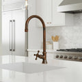 Handcrafted Antique Copper Gooseneck Faucet – Rustic Farmhouse Sink Tap for Kitchen or Bar