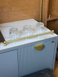 Unlacquered Brass Gallery Rail: Solid Brass Shelf Guard with Ball Finials