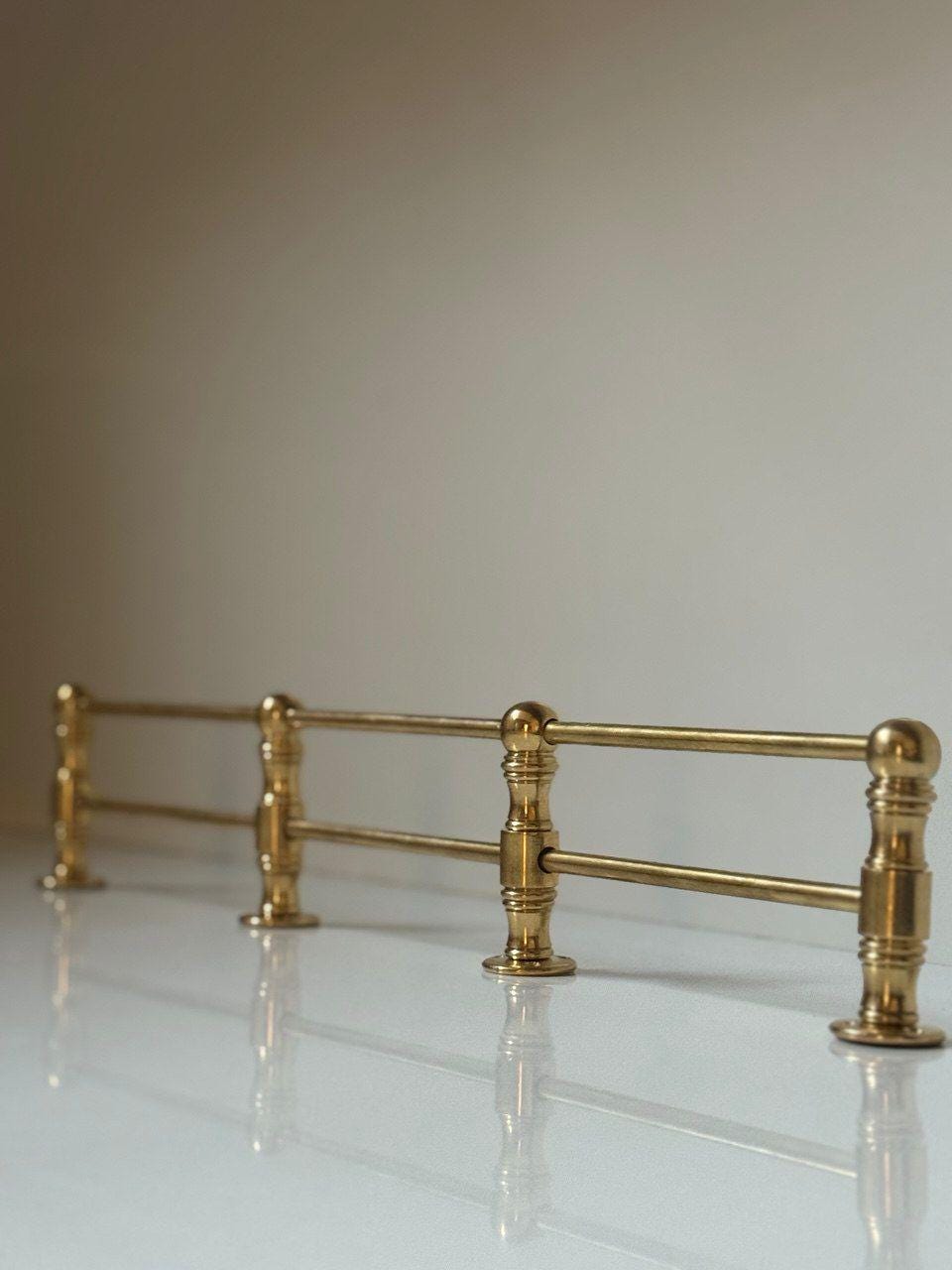 Unlacquered Brass Gallery Rail: Solid Brass Shelf-Edge Guard