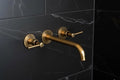 Unlacquered Brass Wall Mounted Faucet, Living Finish Bathroom Tap, Solid Brass Vanity Mixer, Patina Developing Design