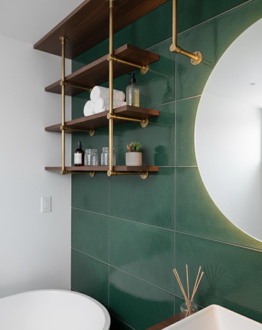 Unlacquered Brass Shelf Brackets: Wall & Ceiling Mounted, Patina-Ready