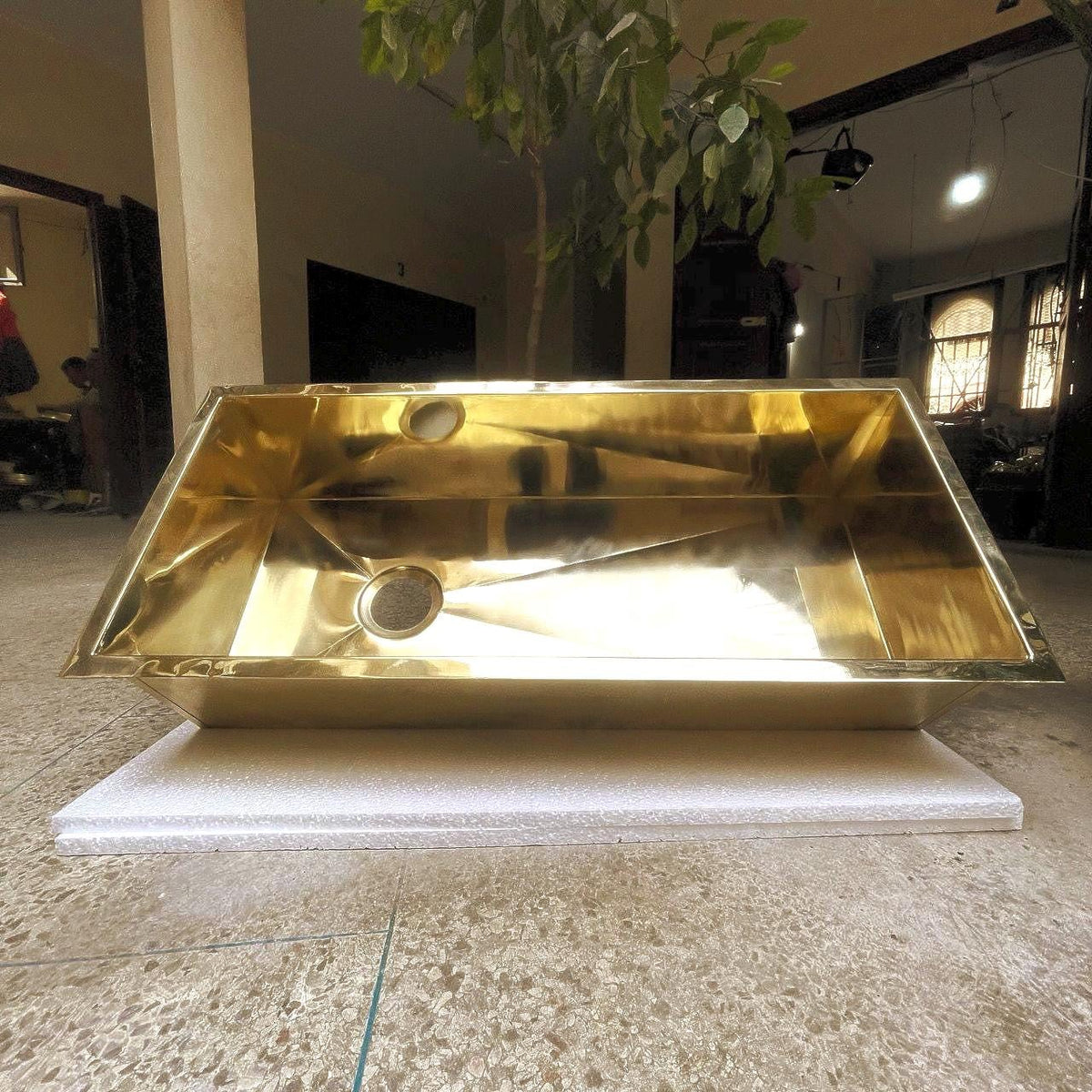 Solid Unlacquered Brass Undermount Sink