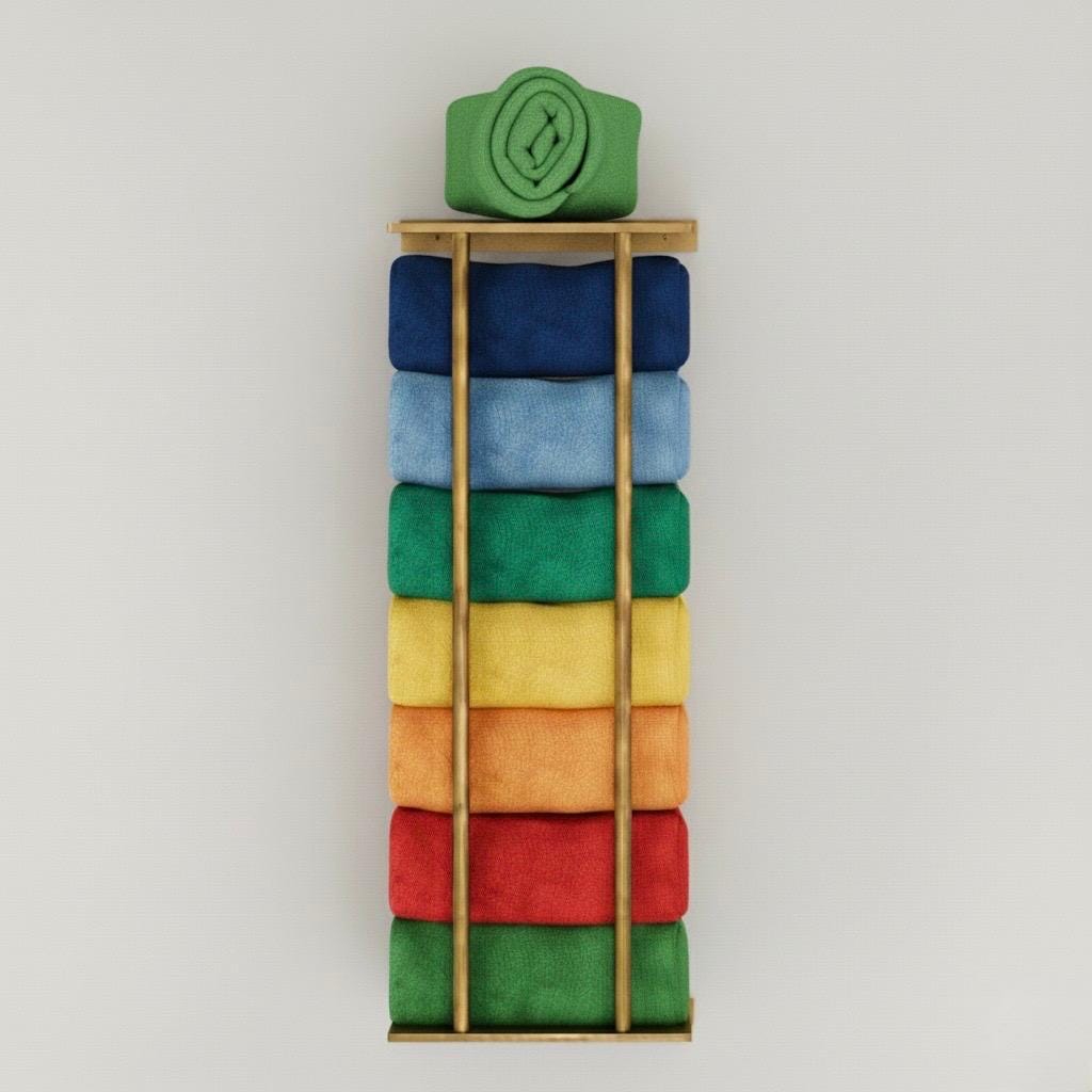 Unlacquered Brass Towel Holder, Antique Brass Towel Bar Rack With Vertical Rods