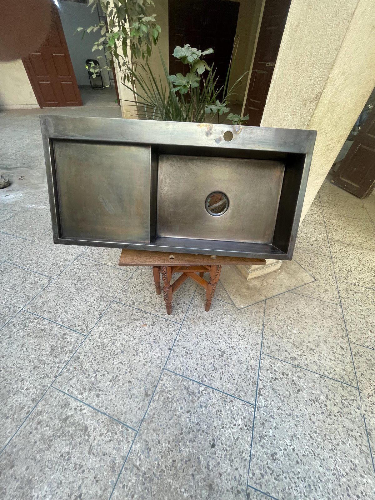 Custom Brass Kitchen Sink with Drainboard - Handcrafted to Perfection