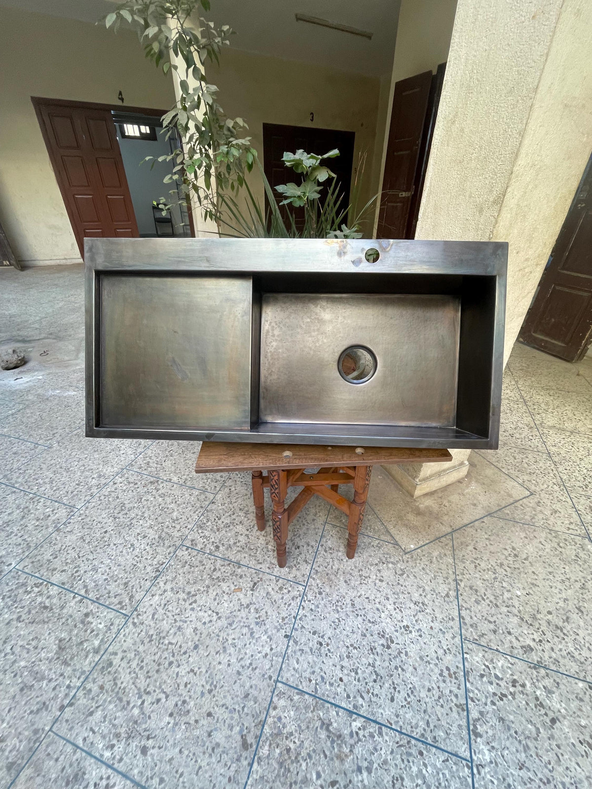 Custom Brass Kitchen Sink with Drainboard - Handcrafted to Perfection