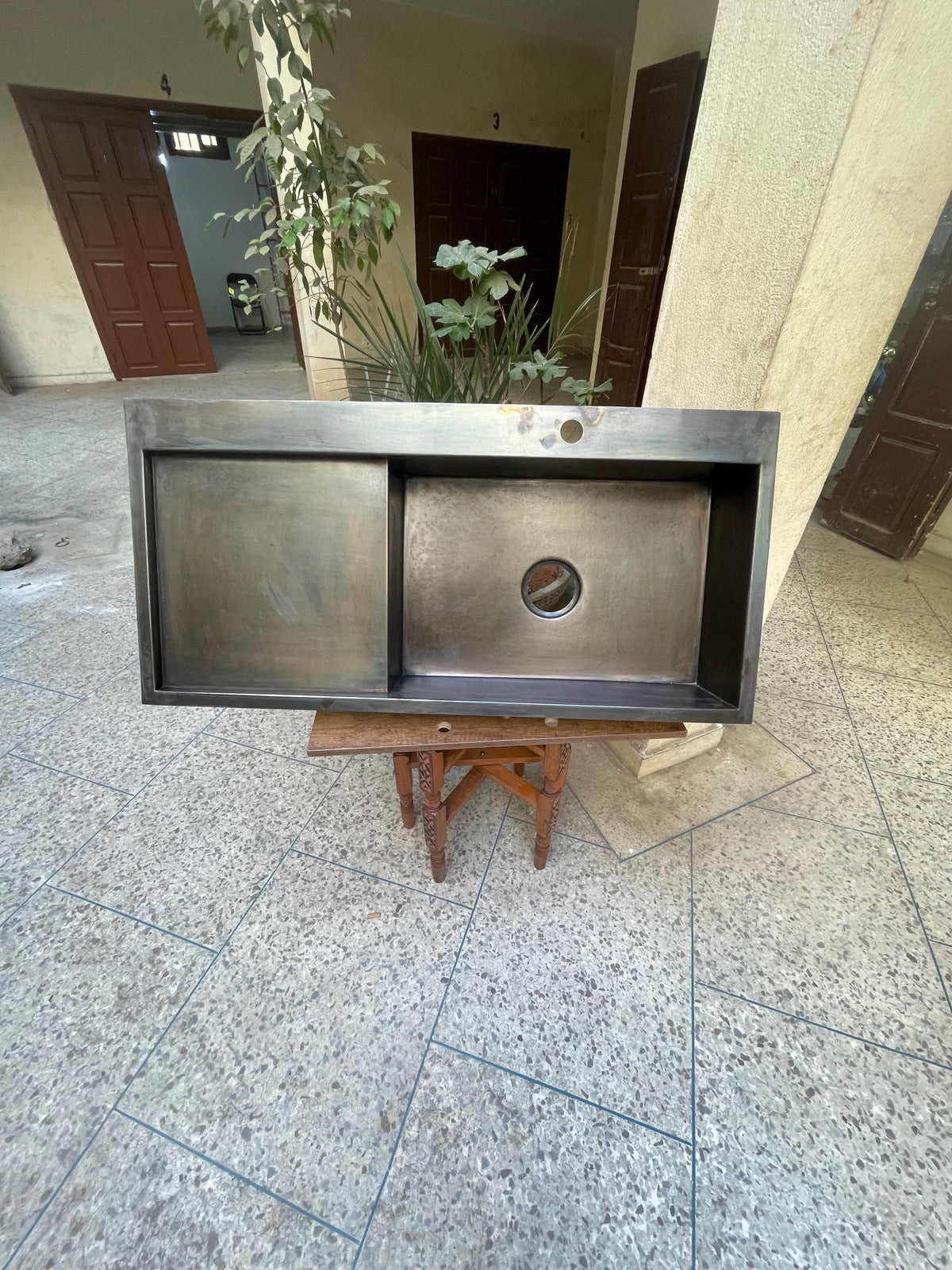 Custom Brass Kitchen Sink with Drainboard - Handcrafted to Perfection