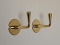 Set of 2 Unlacquered Brass Wall Hooks, Handmade Coat Hooks For Wall, Handmade Brass Single Hook for Wall, Brass Entryway