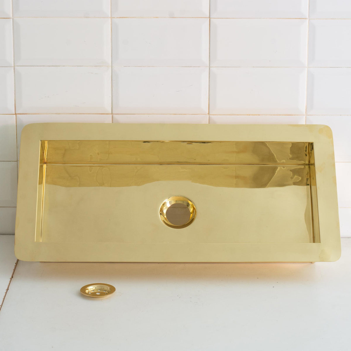 Solid Brass Undermount Rectangular Sink, Single Bowl Kitchen Sink, Compact Sink