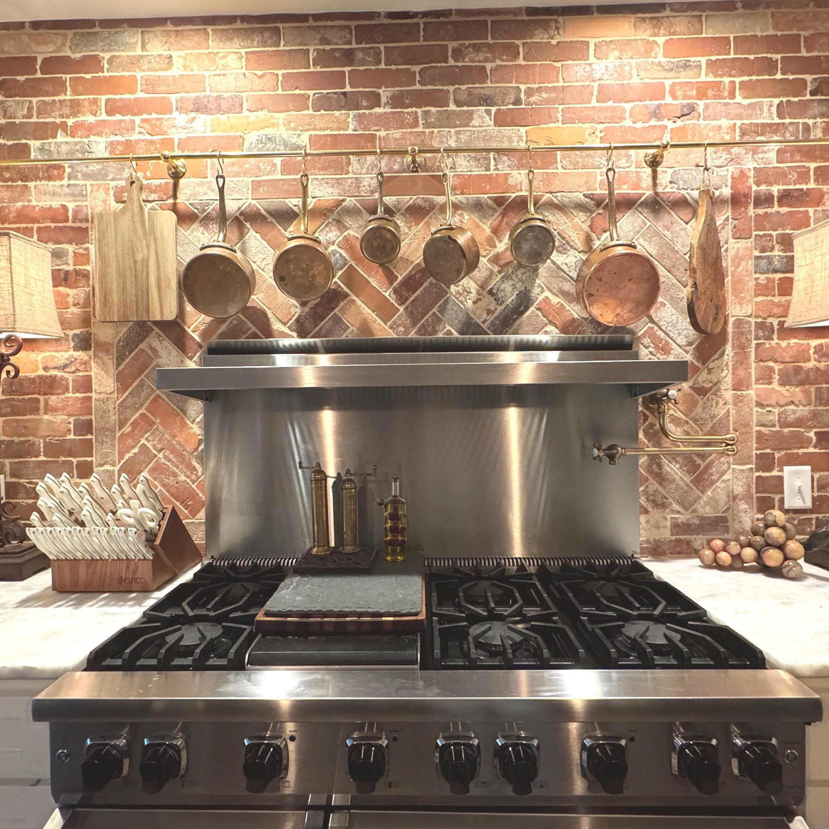 Handmade Solid Brass Pot & Pan Rail