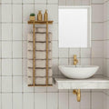 Unlacquered Brass Vertical Rolled-Towel Rack