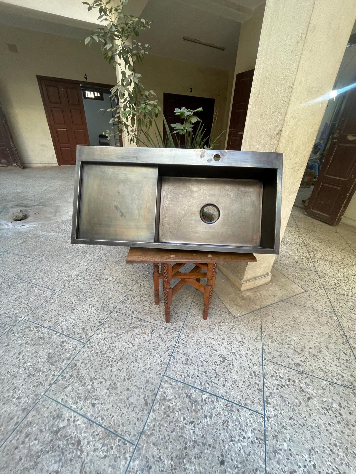 Custom Brass Kitchen Sink with Drainboard - Handcrafted to Perfection