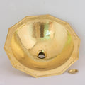 Decagon Solid Brass Hammered Sink, Kitchen Bar Sink, Drop-in Bathroom Sink