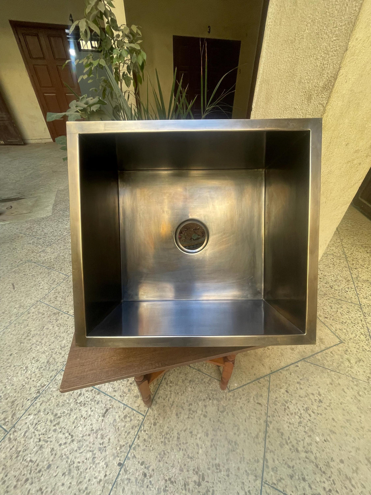 Handmade Brass Undermount Sink: Kitchen, Bar, Outdoor - Free Drain. Timeless Style, Unlacquered Finish patina for Functi