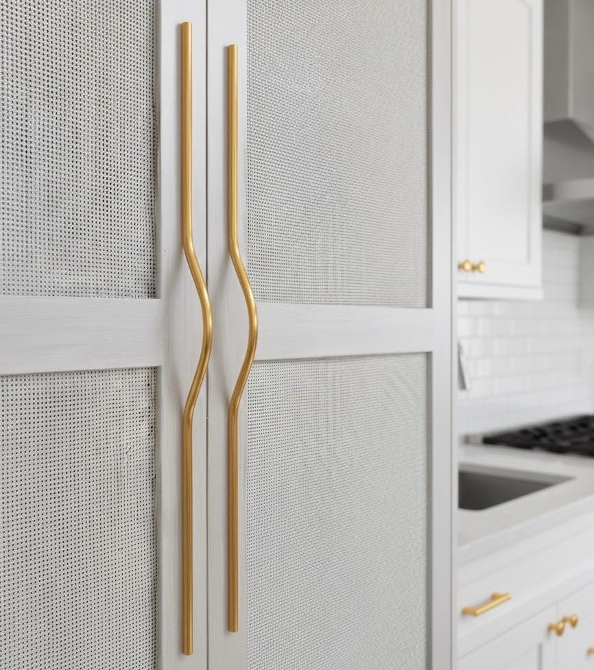 Curved Arch Brass Cabinet Handle