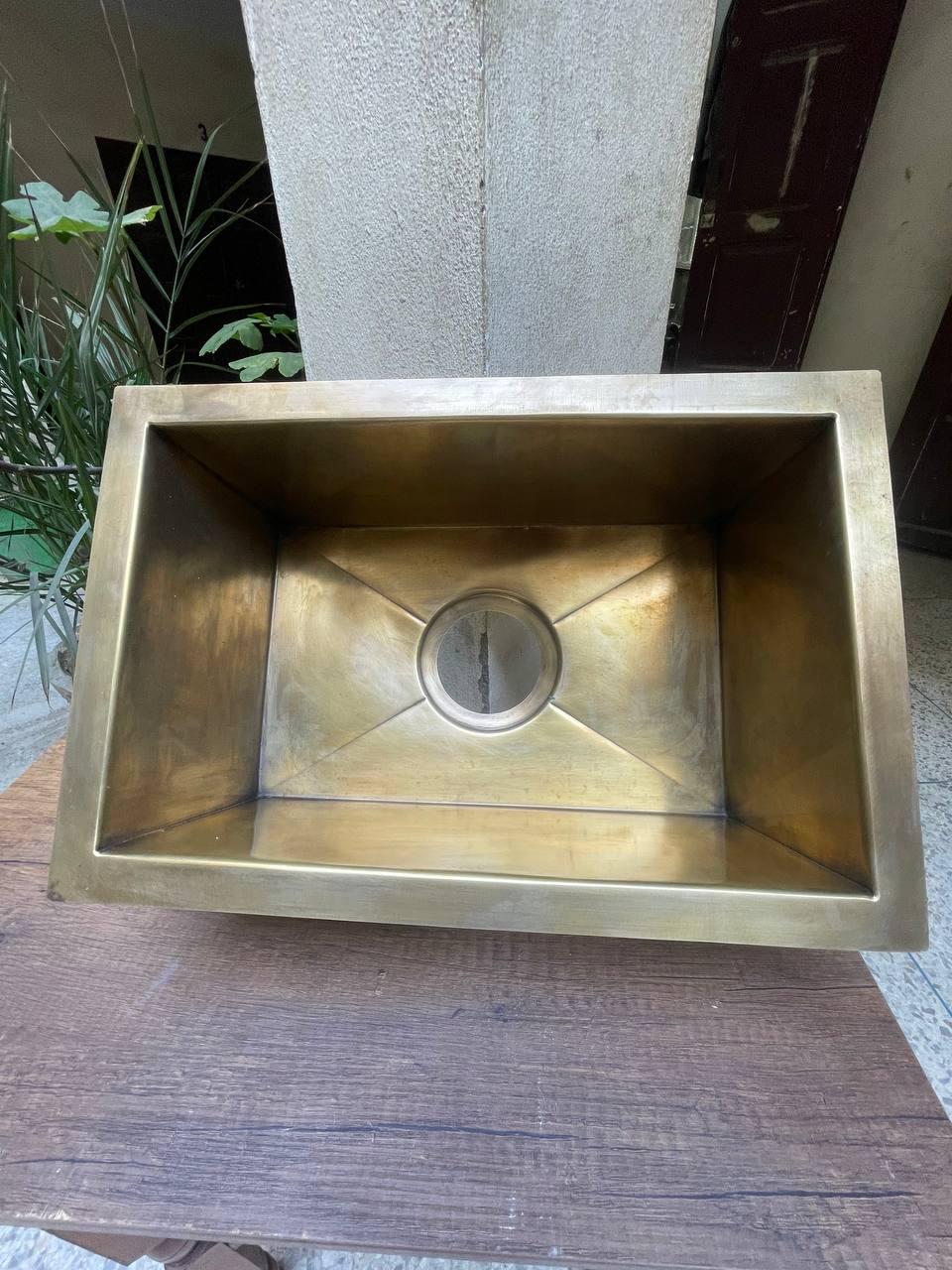 Solid Unlacquered Brass Undermount Hammered Sink