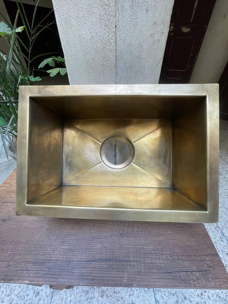 Solid Unlacquered Brass Undermount Hammered Sink