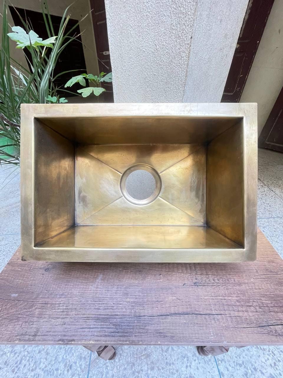 Solid Unlacquered Brass Undermount Hammered Sink