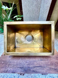 Solid Unlacquered Brass Undermount Hammered Sink, Kitchen Bar Sink, Island Sink, Outdoor Sink