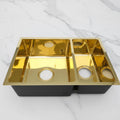 Handmade Unlacquered Brass Double Bowl Kitchen Sink, Farmhouse Style