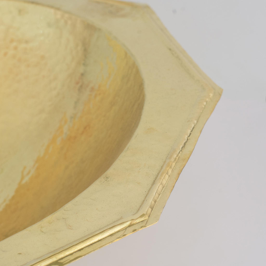Decagon Solid Brass Hammered Sink, Kitchen Bar Sink, Drop-in Bathroom Sink
