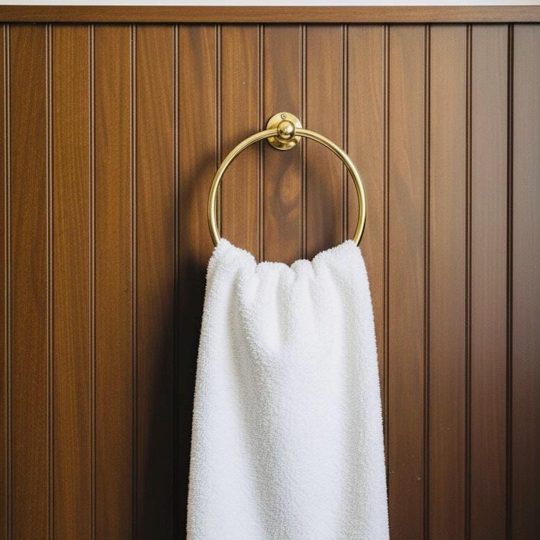 Smooth Brass Towel Ring, Solid Brass Bathroom Towel Holder, Wall-Mounted Round Brass Towel Rack for Modern & Vintage Bat