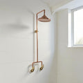 Handmade Brass Rain Shower – Exposed Wall Mount Shower System, Vintage Gold Bathroom Fixture, Unlacquered Brass Shower S