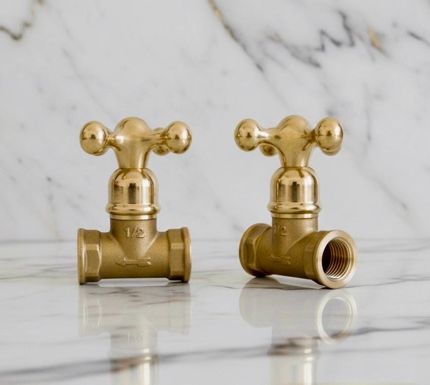 Handmade Solid Brass Faucet Handle with Valve - US Plumbing