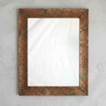 Hammered Copper Wall Mirror – Rectangular Rustic Bathroom Vanity Mirror with Aged Patina Frame