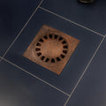 Antique Copper Engraved Shower Drain with Removable Cover