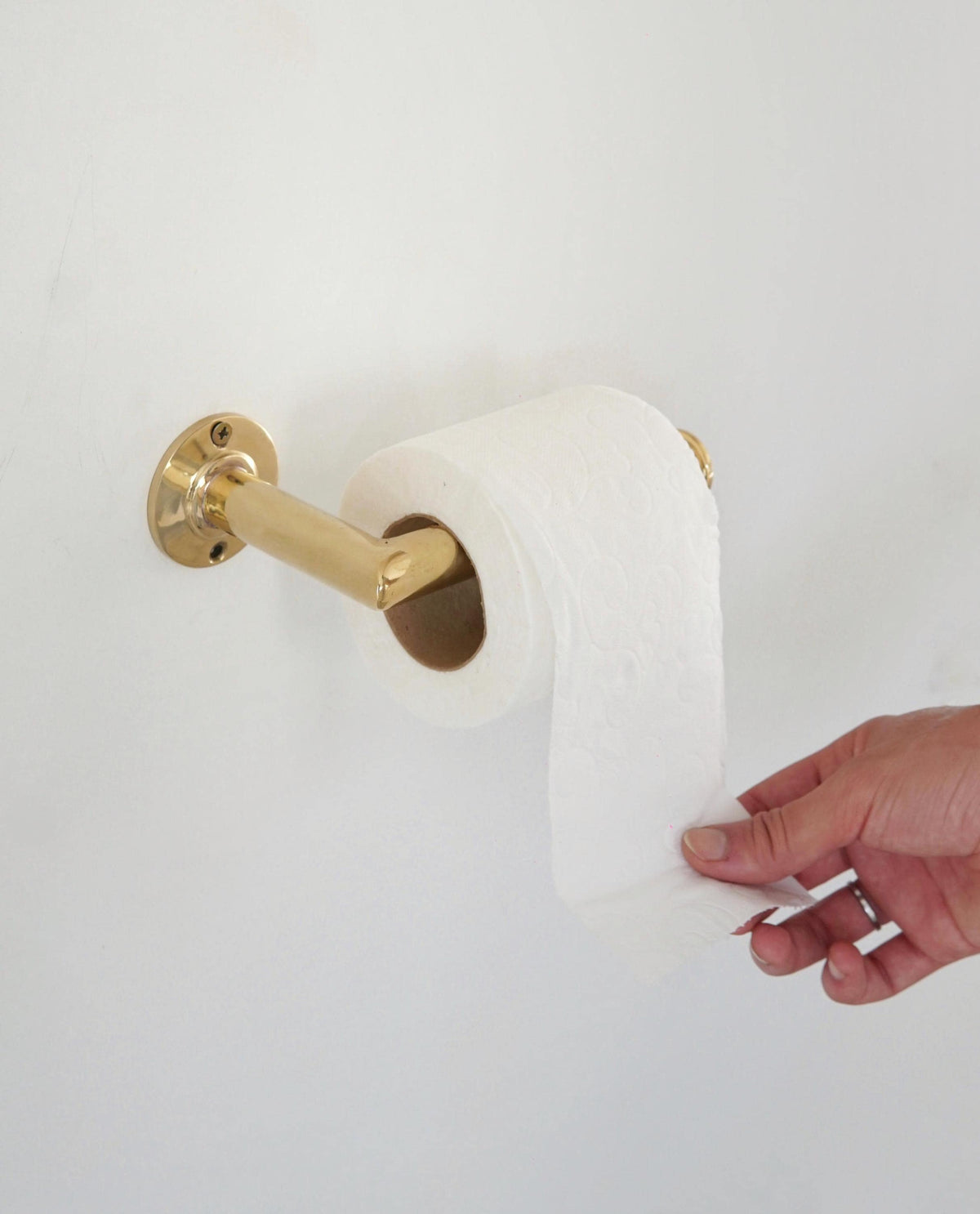 Unlacquered Brass Toilet Paper Holder for bathroom, Vintage hardware, Antique toilet roll