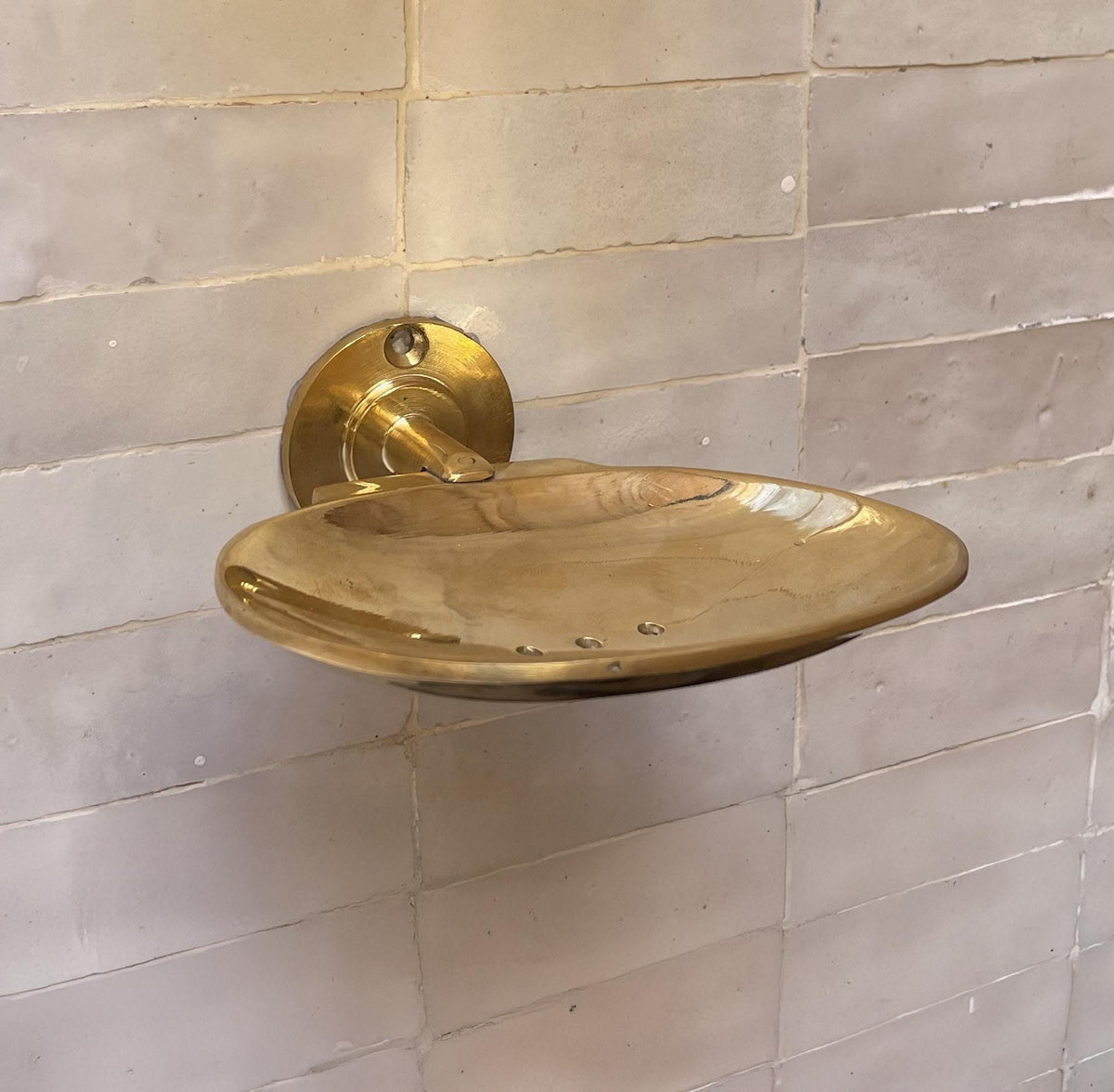 Brass Wall Soap Dish, Moroccan Brass Bathroom Accessory, Vintage Gold Soap Holder, Boho Luxe Vanity Hardware, Handmade