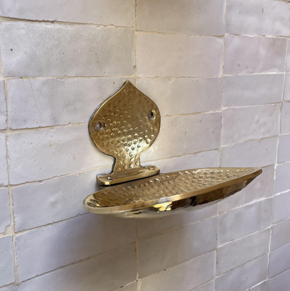 Handmade Solid Brass Wall Mounted Soap Dish - Moroccan Brass Bathroom Decor - Vintage Style Soap Holder - Rustic Luxe Ba