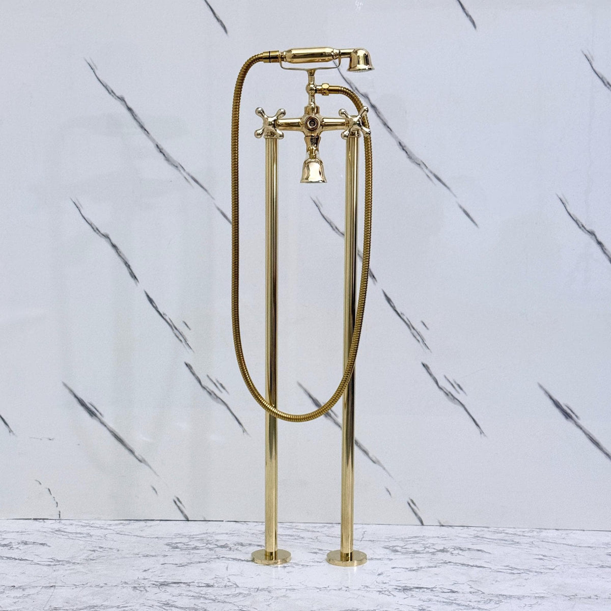 Unlacquered Brass Freestanding Bathtub Faucet