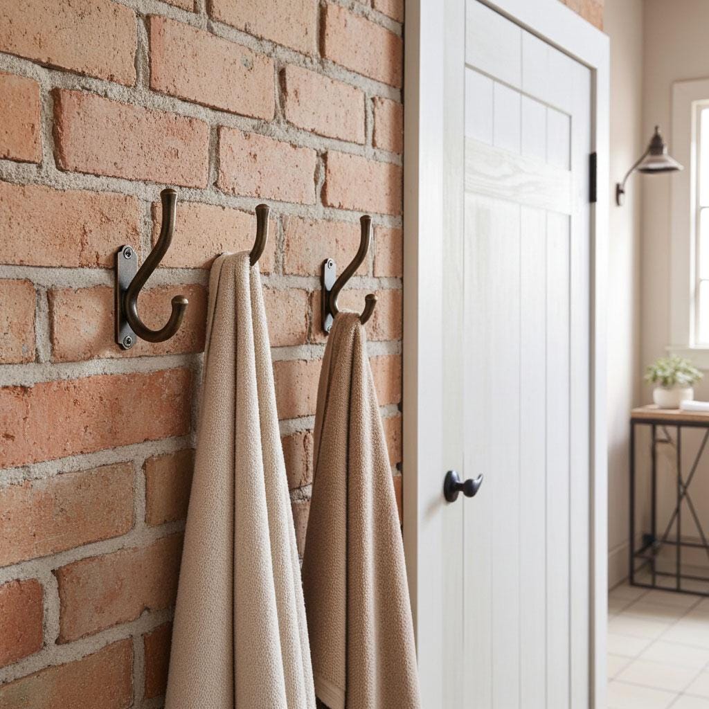Set of Wall-Mounted Copper Hooks,Aged Coat Hook for Entryway, Vintage Antique Copper Wall Hook