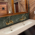 Handmade Unlacquered Brass Wall Mount Faucet – Classic Cross Handle Design