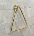 Triangle Brass Towel Ring – Handmade Minimalist Bathroom Accessory, Wall-Mounted Brass Towel Holder, Modern Home Hardwar