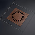 Solid Brass Hammered Square Shower Drain