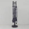 Solid Brass Black Fireplace Tools Set, Fire Tools Set Poker Tongs Shovel Broom