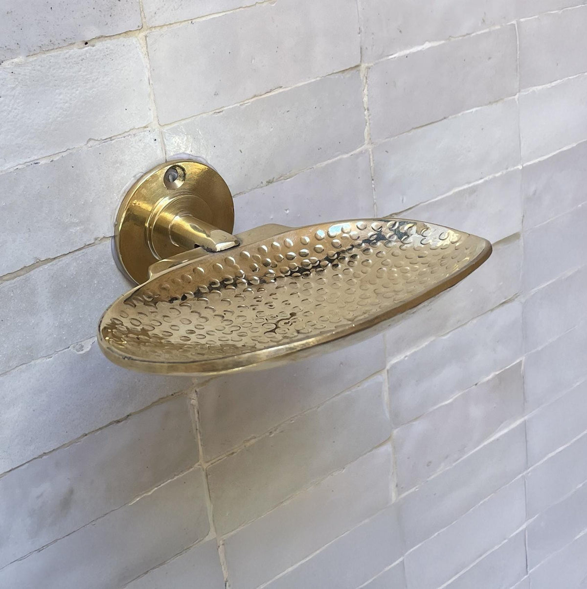 Brass Wall Soap Dish, Moroccan Hammered Brass Bathroom Accessory, Vintage Gold Soap Holder, Boho Luxe Vanity Hardware, H