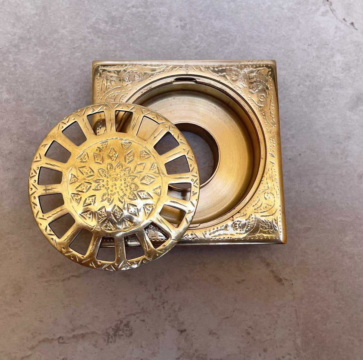 Handmade Moroccan Brass Shower Drain