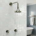 Polished Nickel Rain Shower System, Cross Handles