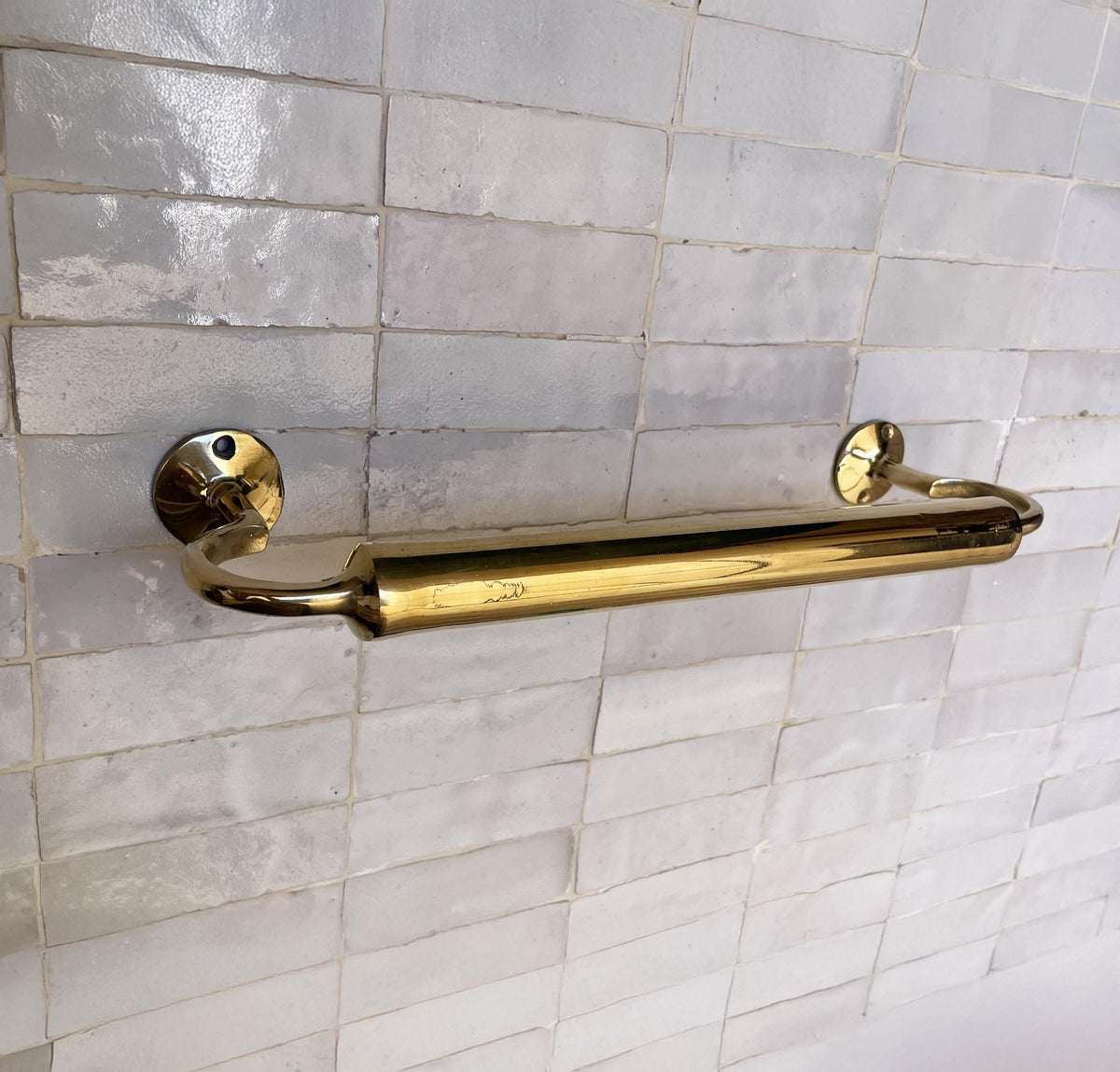 Solid Brass Towel Bar – Vintage Style Bathroom Towel Holder – Handmade Brass Hardware – Wall Mounted Towel Rail – Luxury